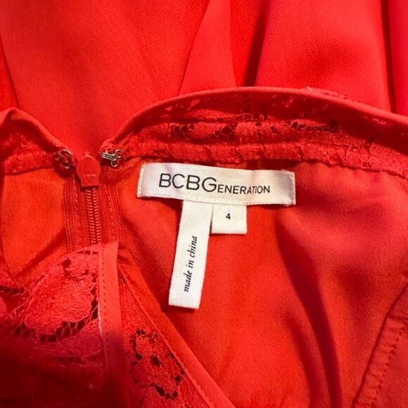 BCBGeneration | Flowy Lace Dress | Color: Orange/Red | Size: 4 - Picture 7 of 12